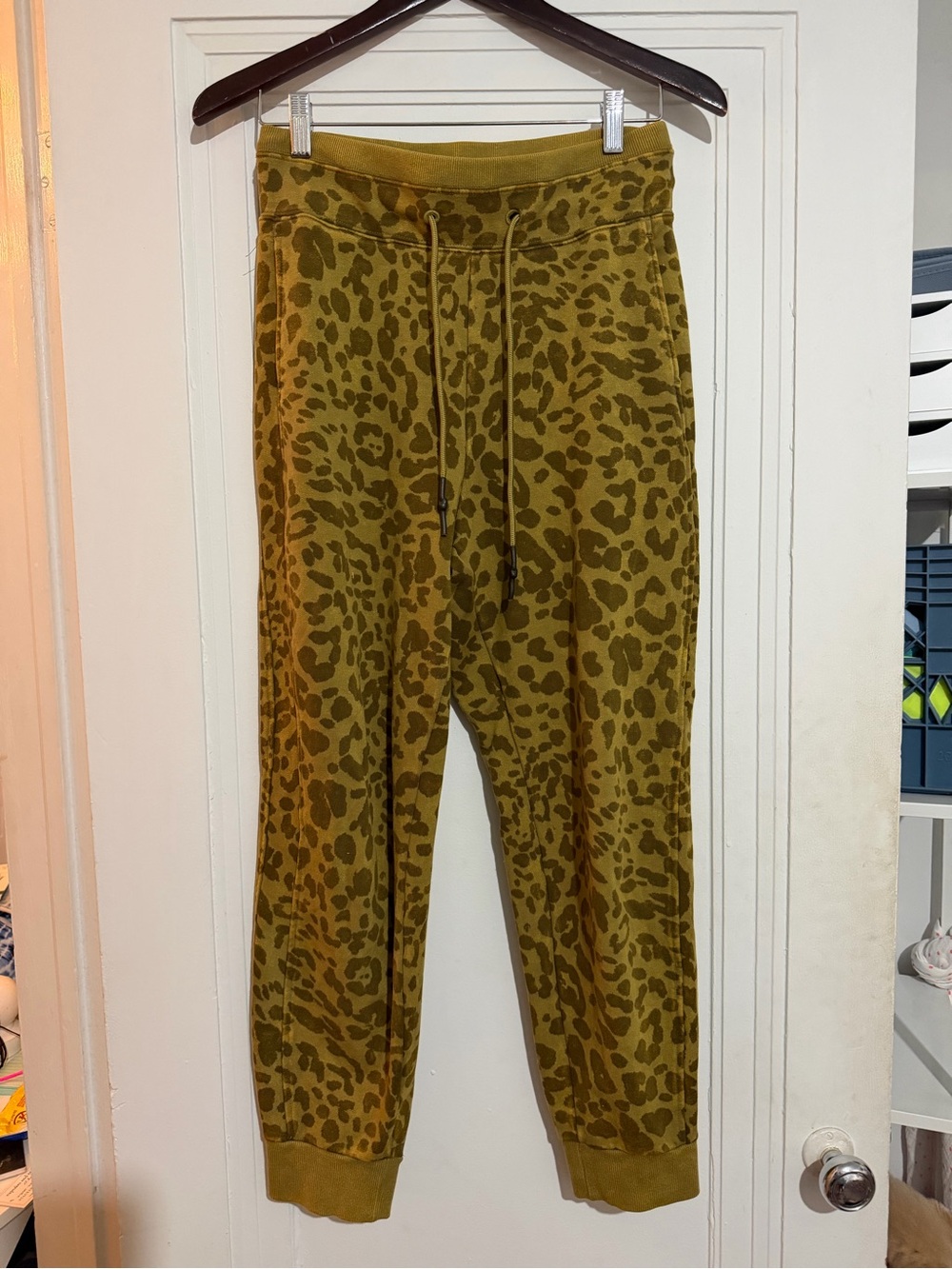 JoyLab Olive Green Leopard-Print women’s  Jogger Pants XS